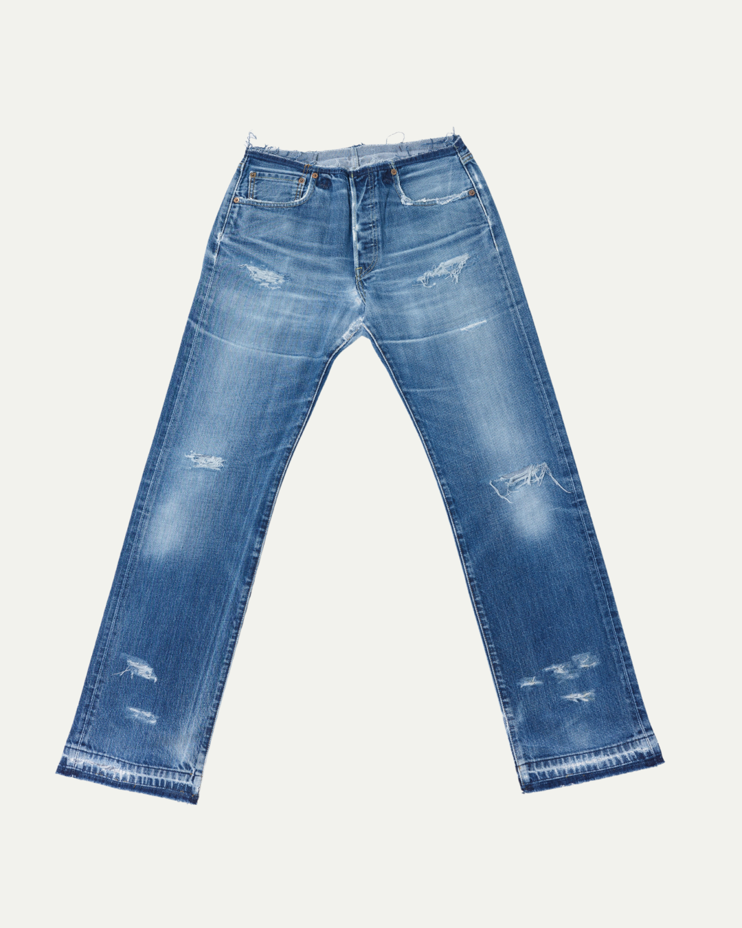 INDIGO NO-WAIST TRASHER DENIM W30/L32