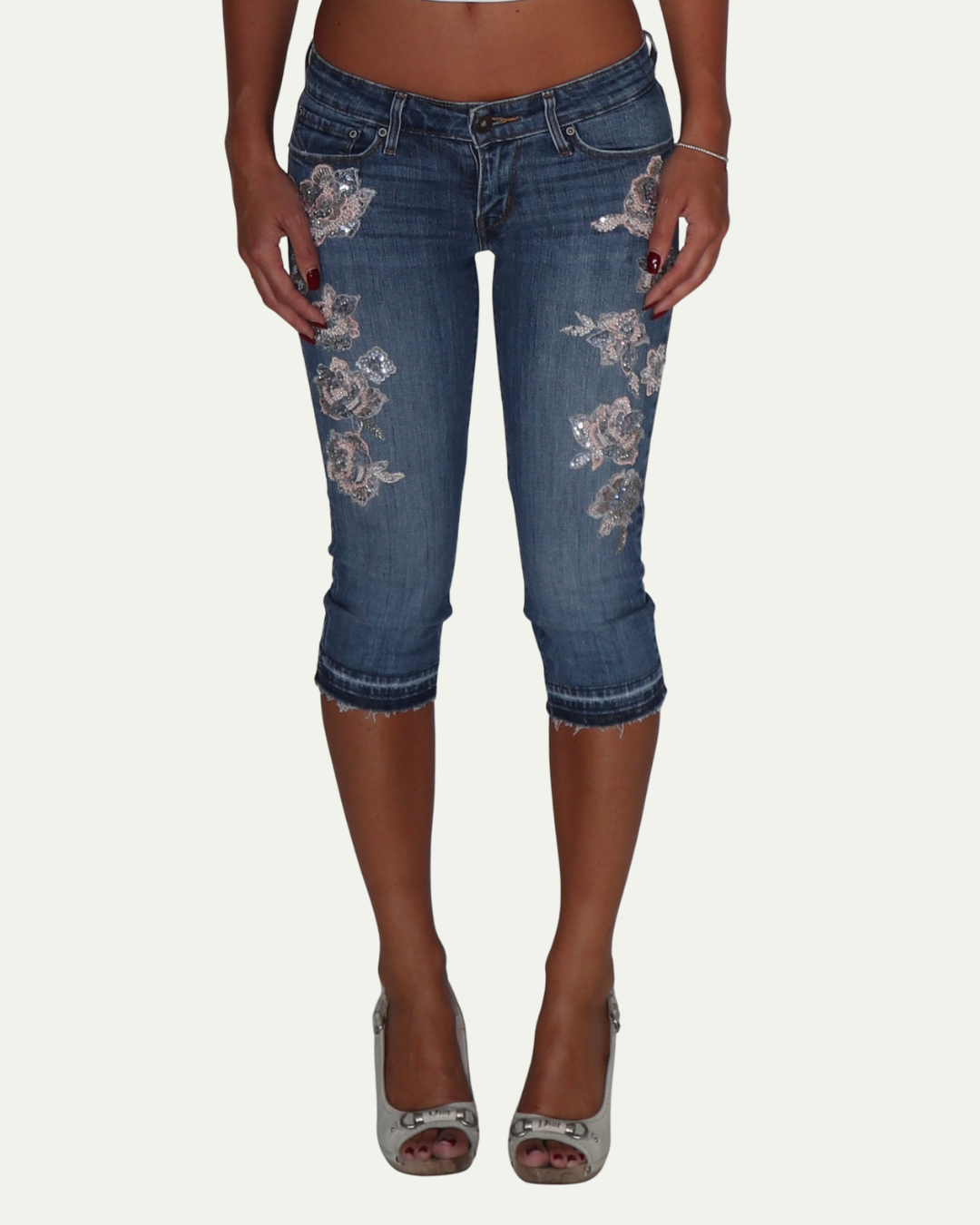 Indigo Pink Diamante Capri W28