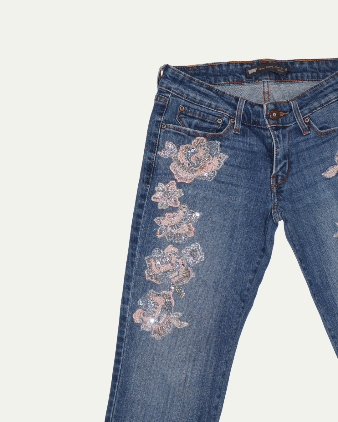 Indigo Pink Diamante Capri W28