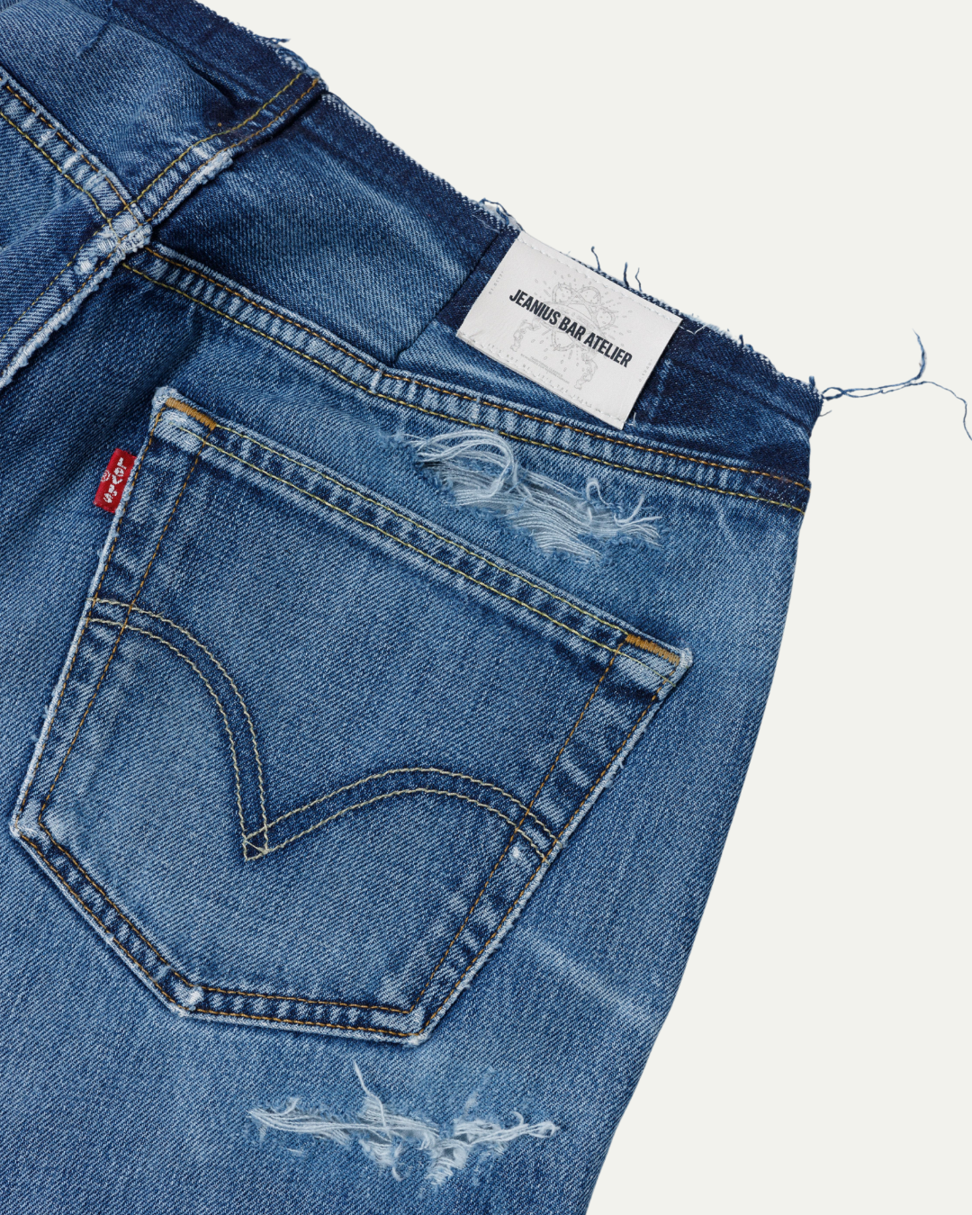 INDIGO NO-WAIST TRASHER DENIM W30/L32