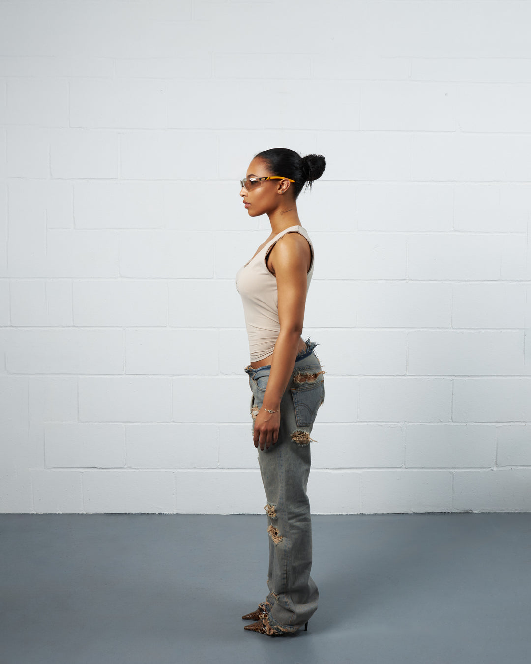 SANDWASH NO-WAIST TRASHER DENIM