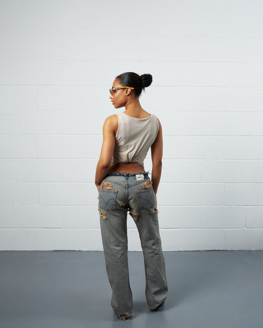 SANDWASH NO-WAIST TRASHER DENIM