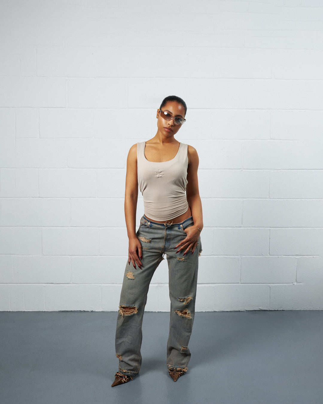 SANDWASH NO-WAIST TRASHER DENIM