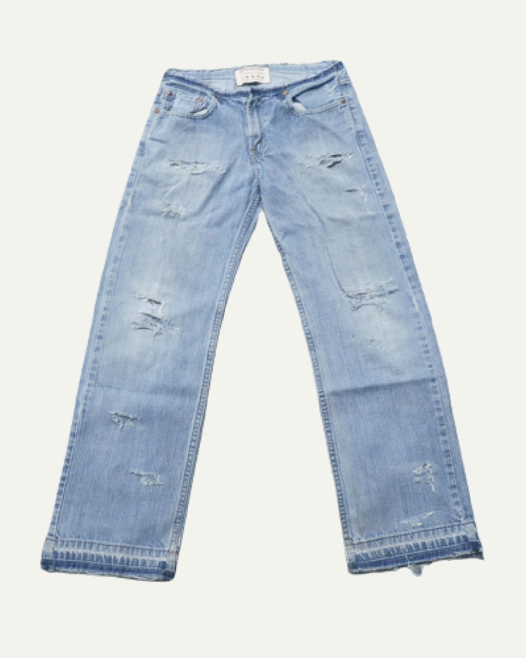 NO-WAIST DISTRESSED DENIM W27 / L29