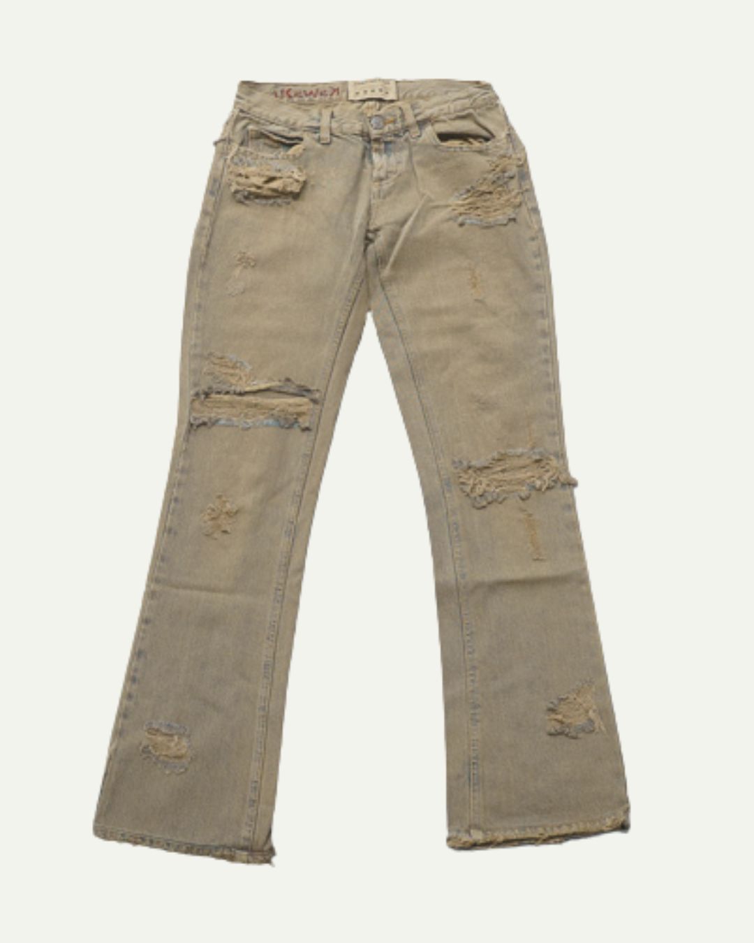 SANDWASH DISTRESSED BOOTCUT DENIM W27 / L30