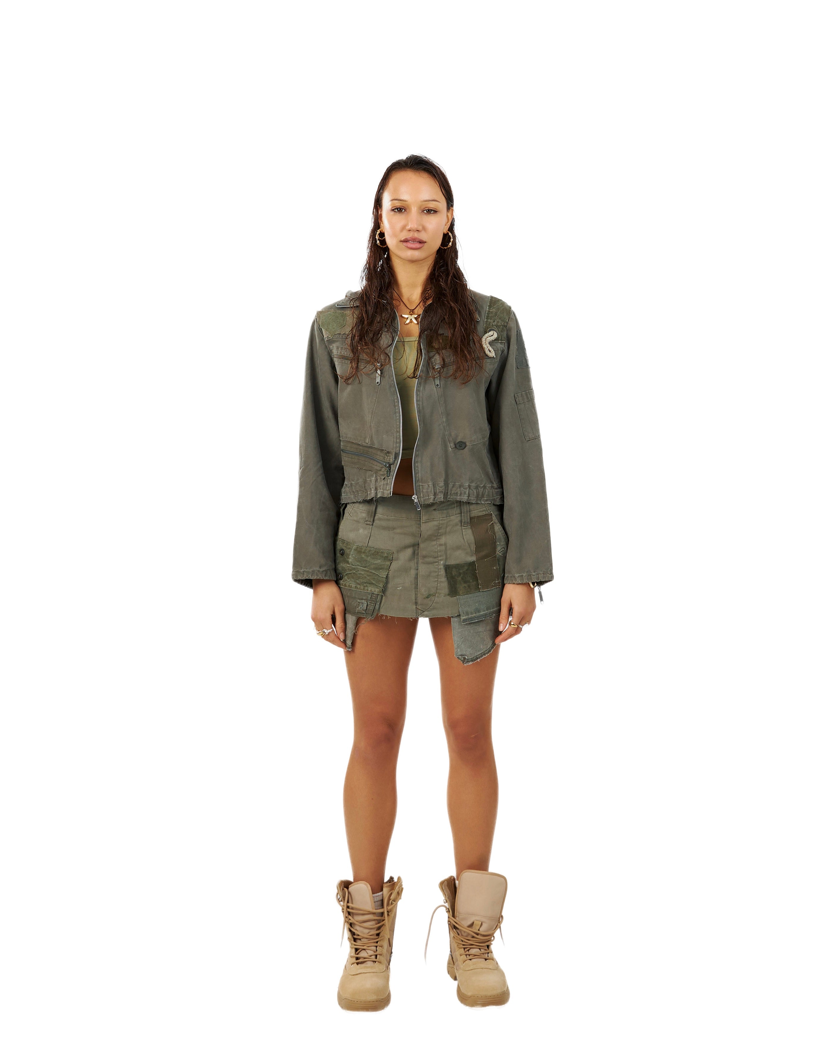 MILITIA PATCHWORK CROP JACKET 001