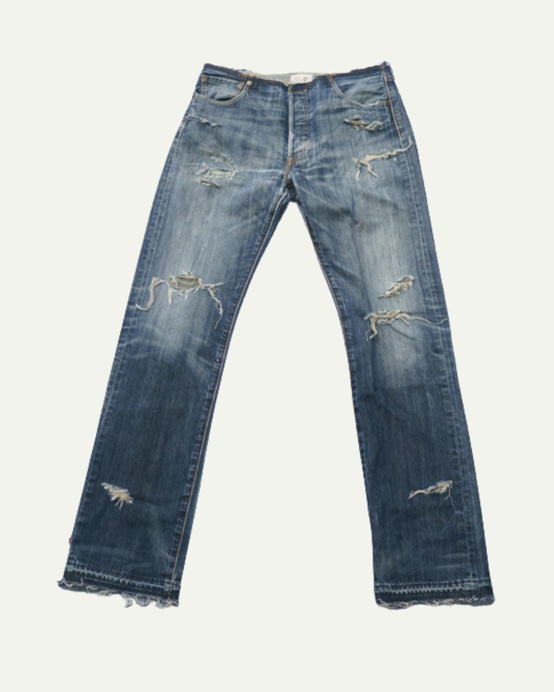 INDIGO NO-WAIST TRASHER DENIM W34 / L33