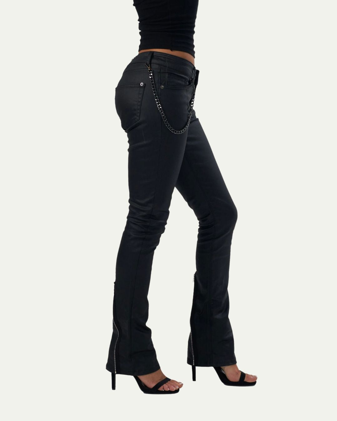 WAXED TRAMP STAMP BIKER PANT