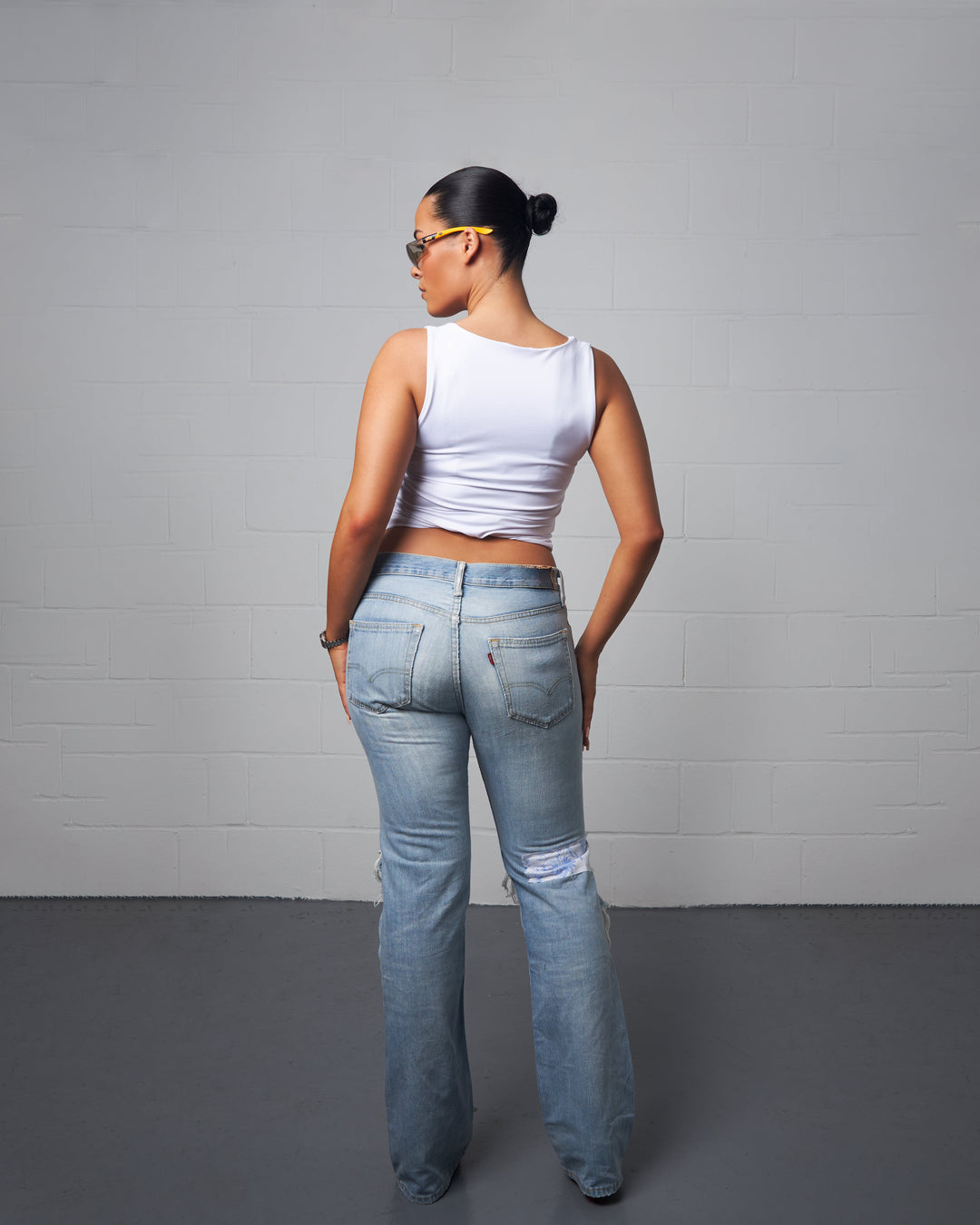 BLUE FLOWER PATCH FLAIR JEAN 019