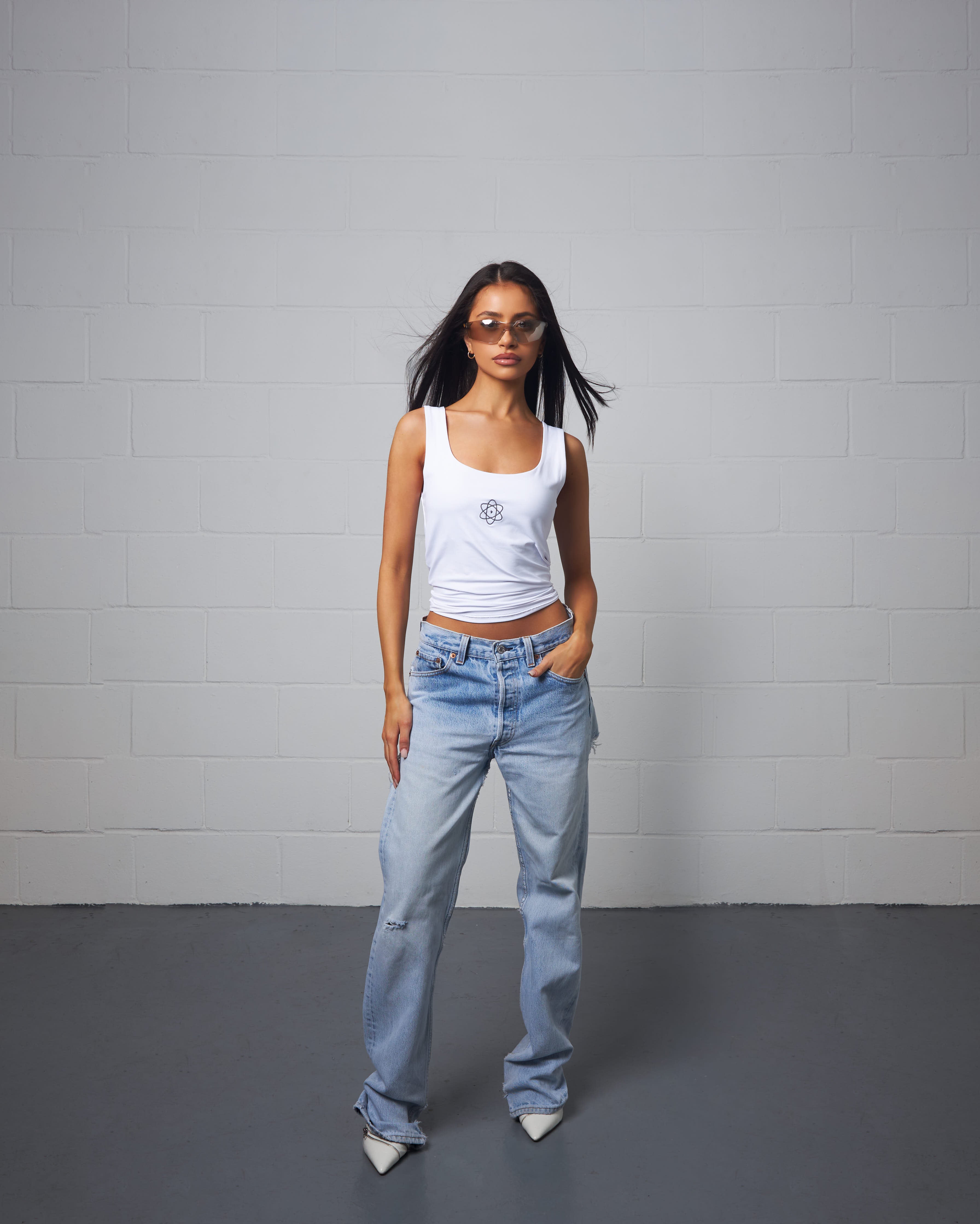 BABY BLUE SHREDDED BACK JEAN 027