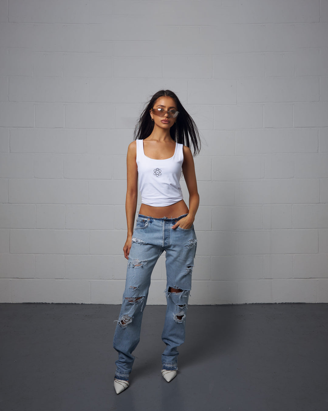 BABY BLUE NO-WAIST DISTRESSED JEAN 029