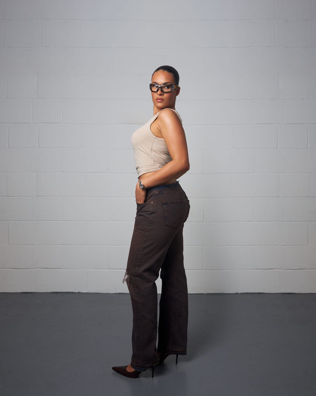 ACID BROWN NO-WAIST JEAN 031