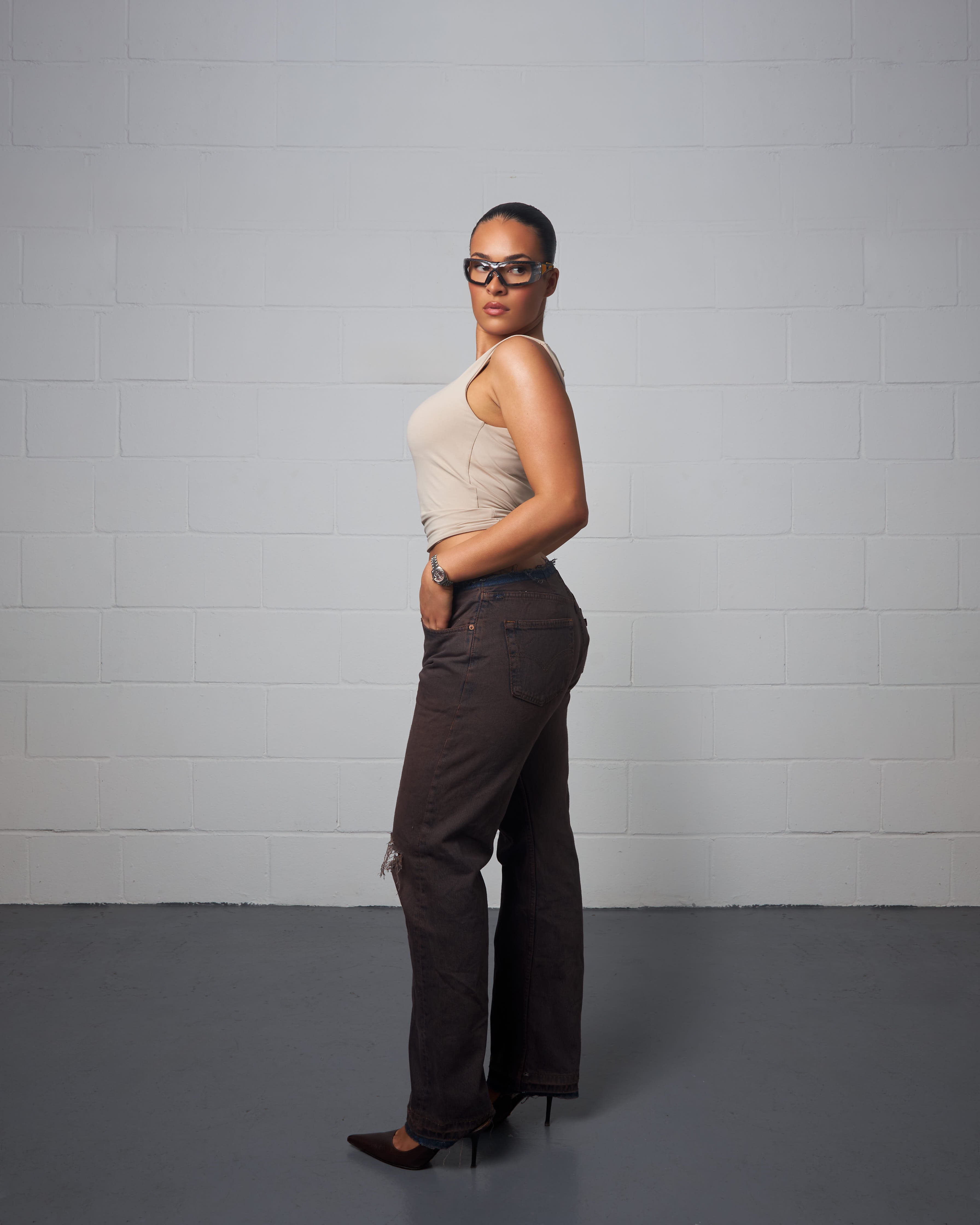ACID BROWN NO-WAIST JEAN 031
