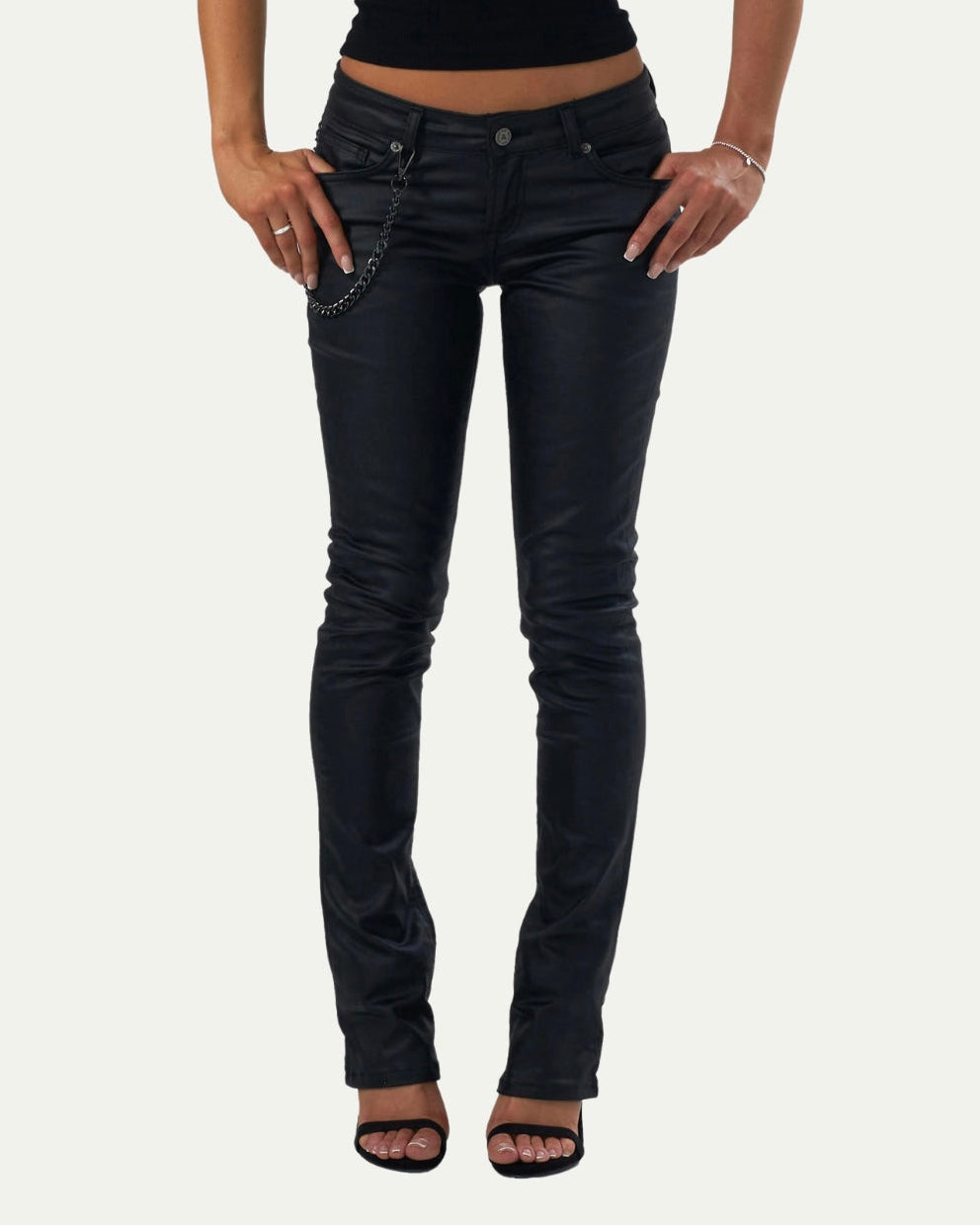 WAXED BIKER PANT