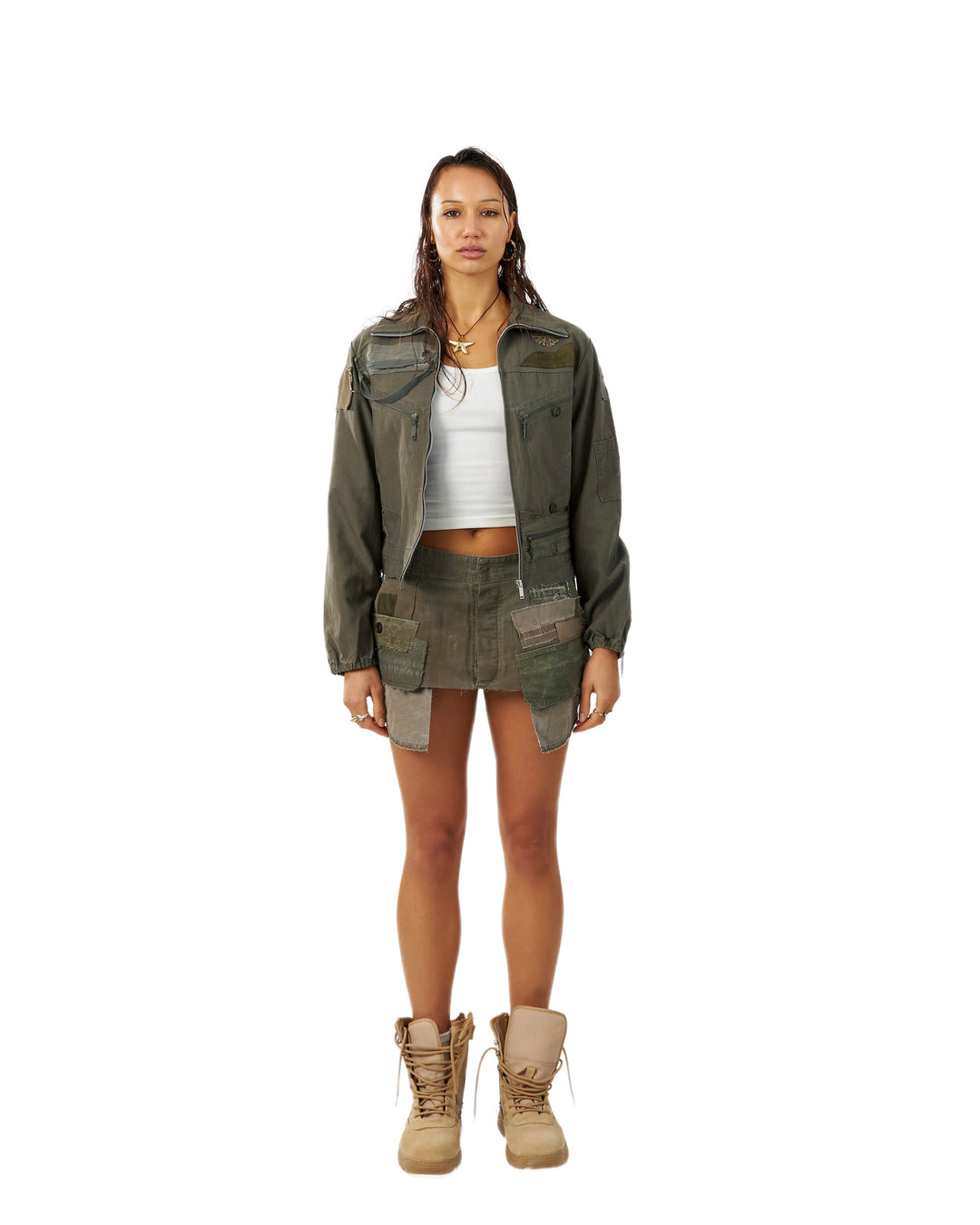 MILITIA PATCHWORK CROP JACKET 005