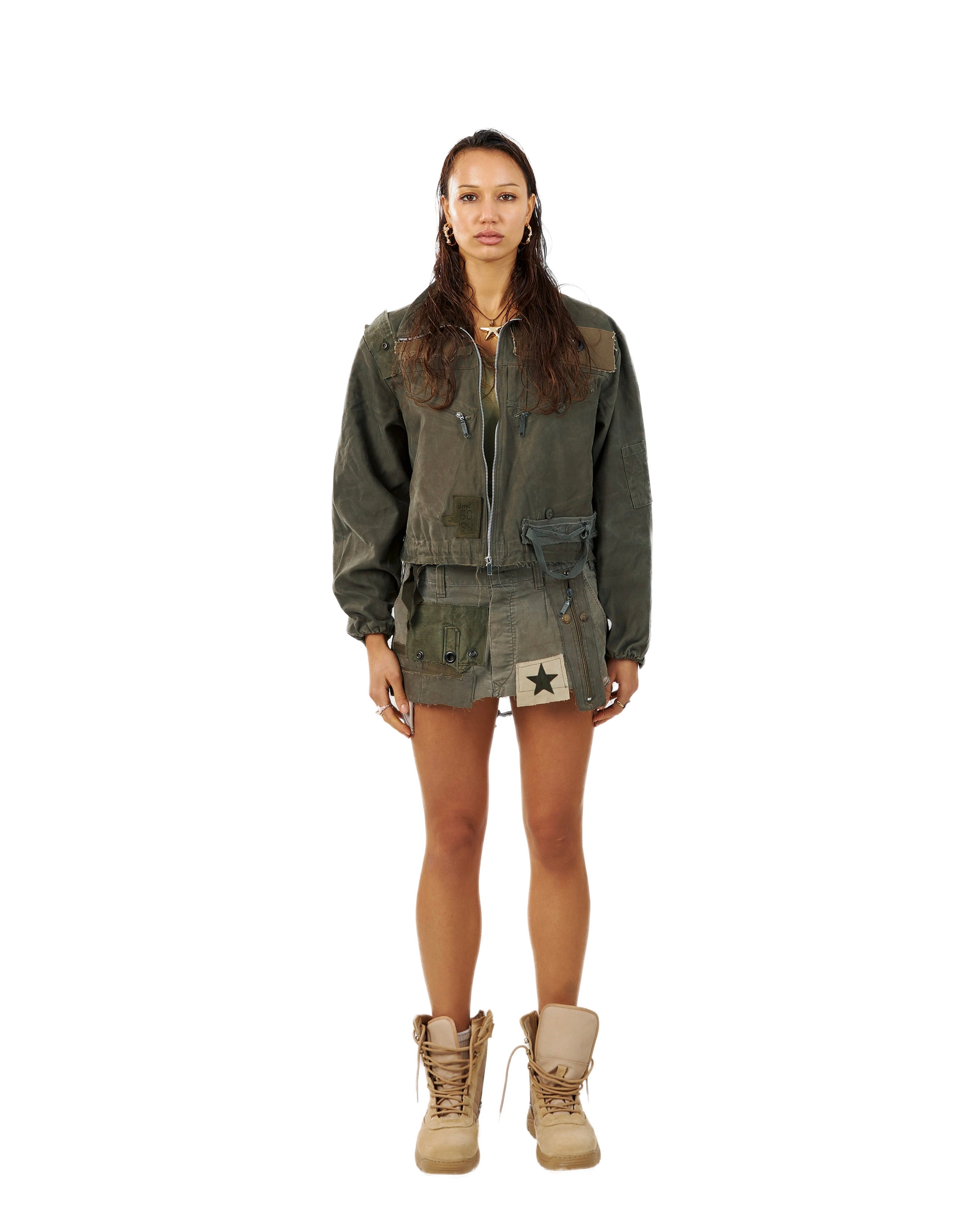 MILITIA PATCHWORK CROP JACKET 003