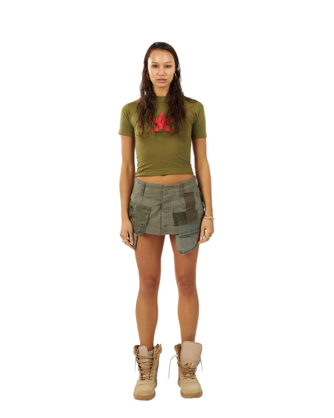 MILITIA PATCHWORK MINI SKIRT 006
